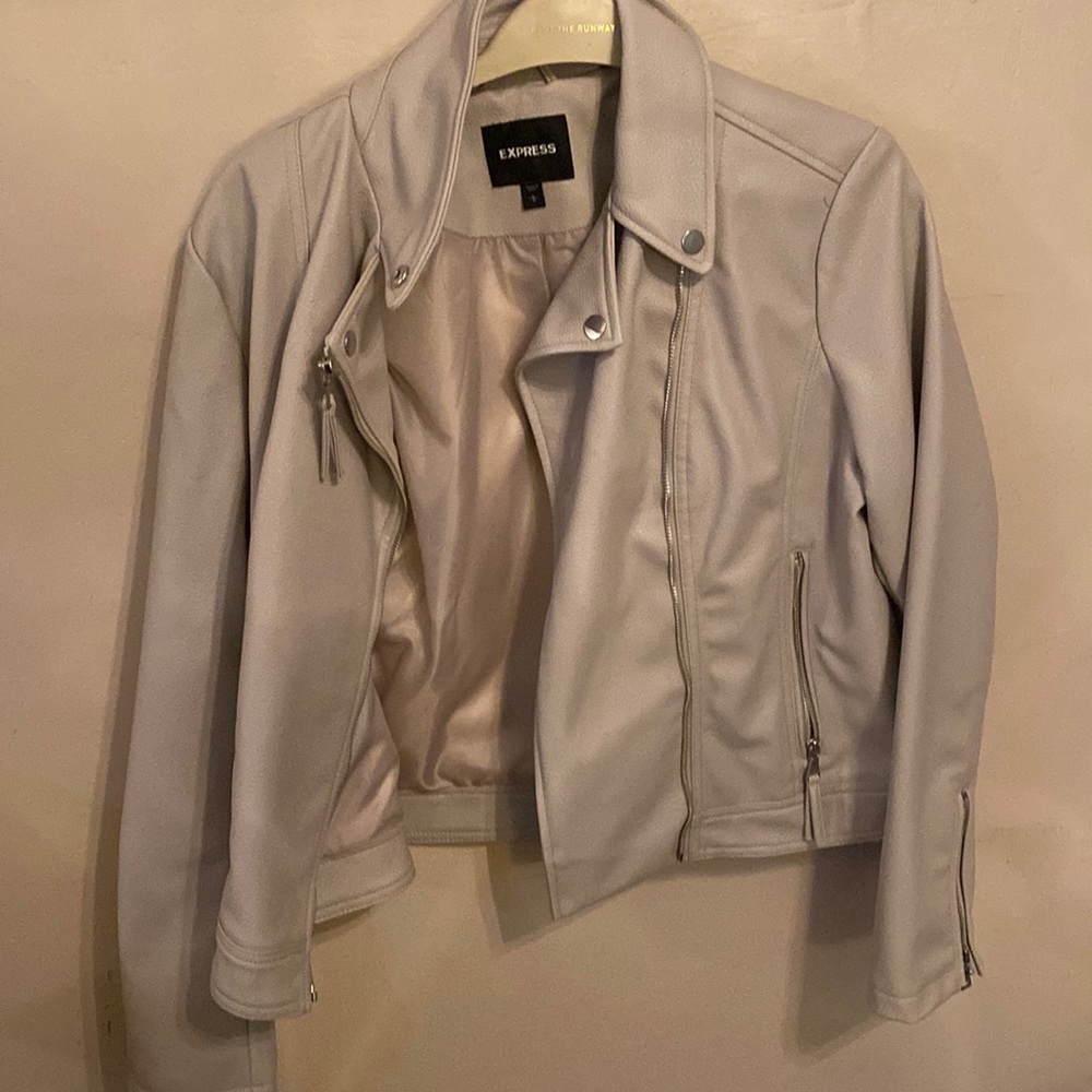 Vegan Grey Leather Jacket